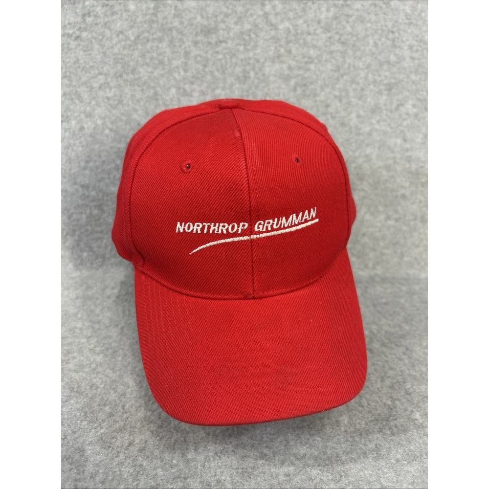 Vintage Northrop Grumman Strapback Hat Red Nissun Cap Aerospace USA